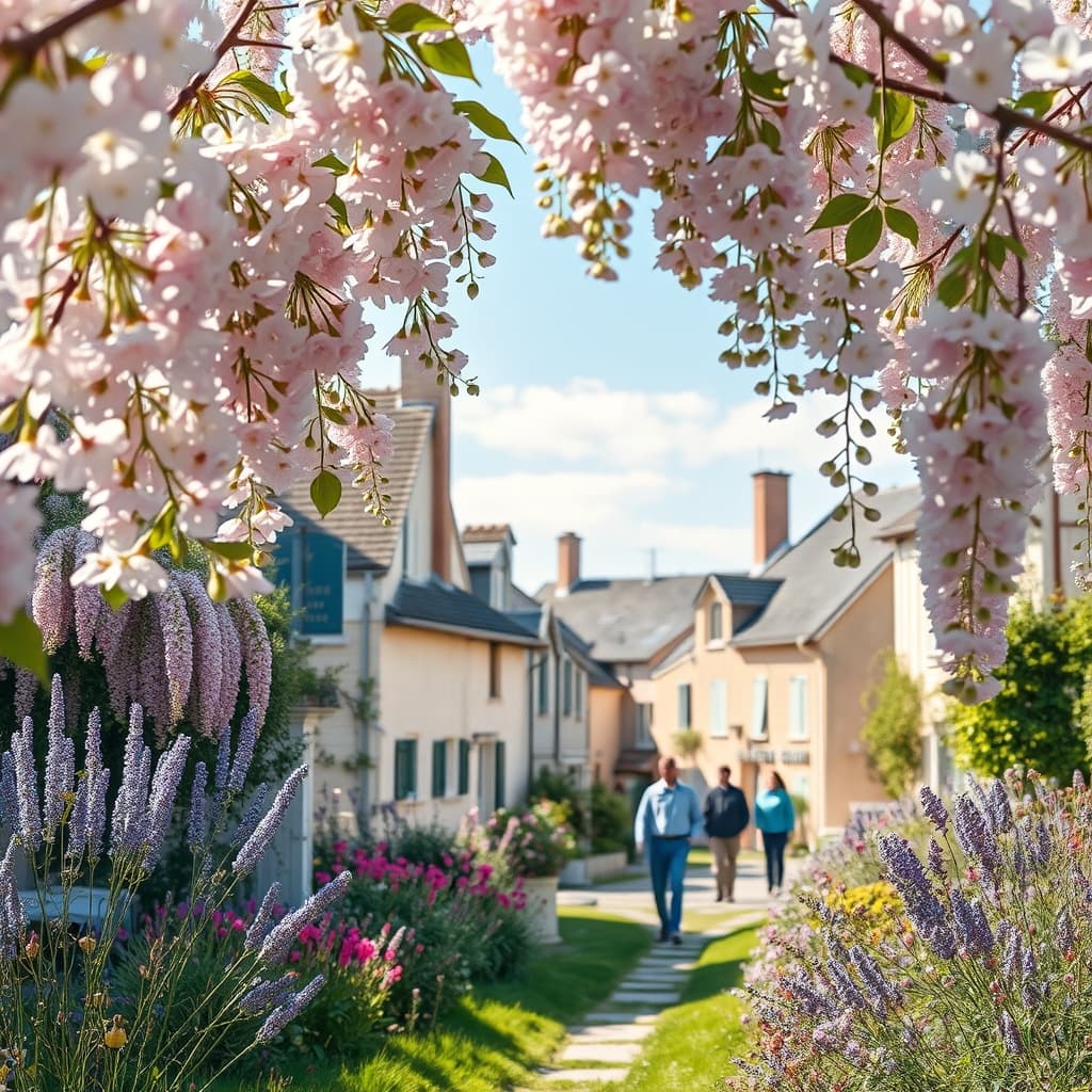 Bloemen kader stijl met lente en bloemrijke elementen