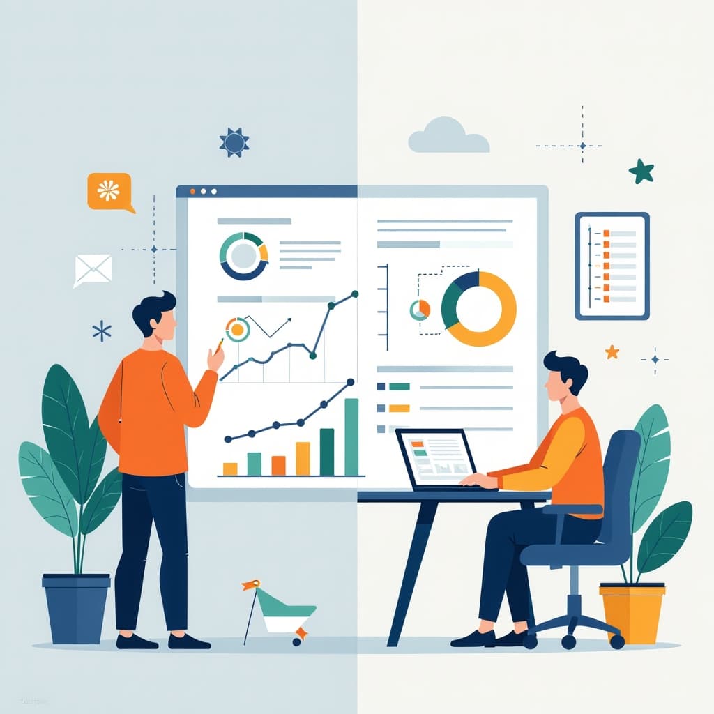 Abstracte digitale illustratie met levendige kleuren en vormen