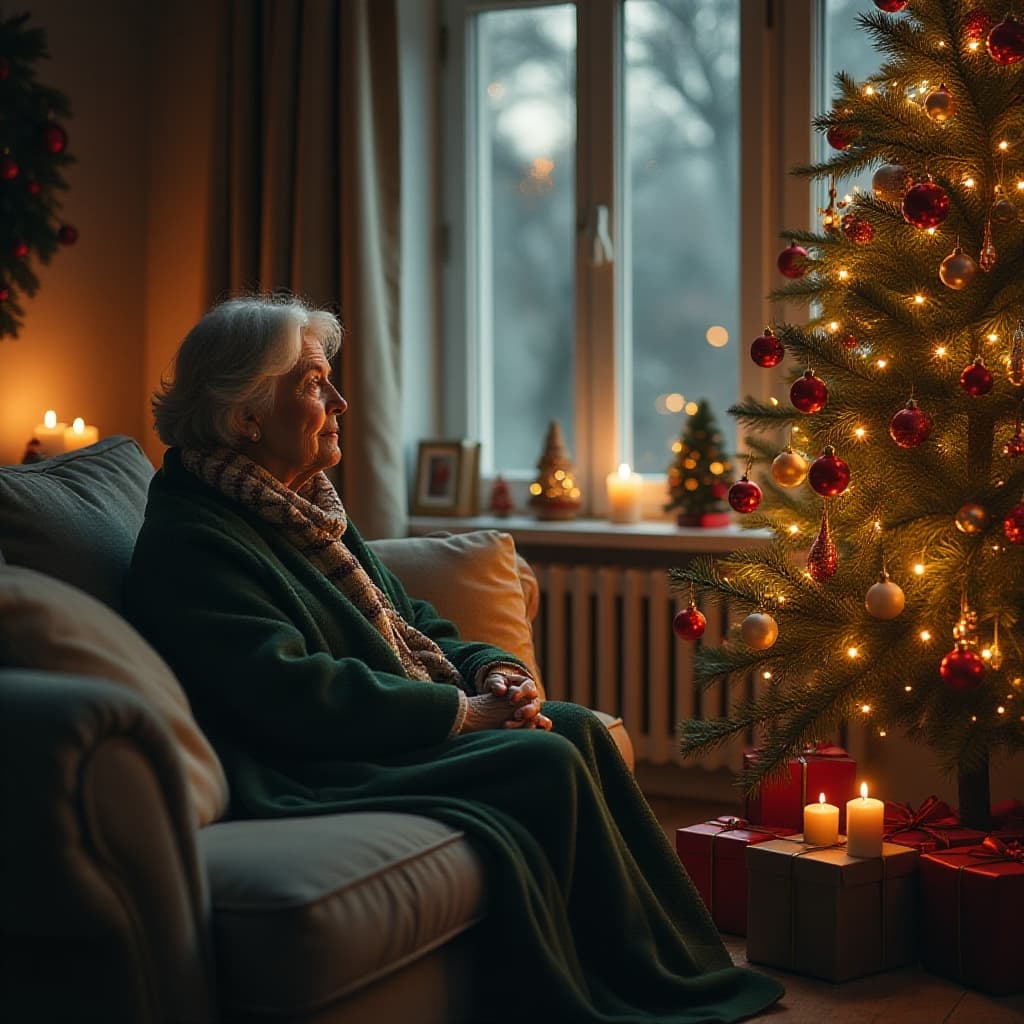 Rustmoment op de bank met kerstlampjes en warme herfstaccenten