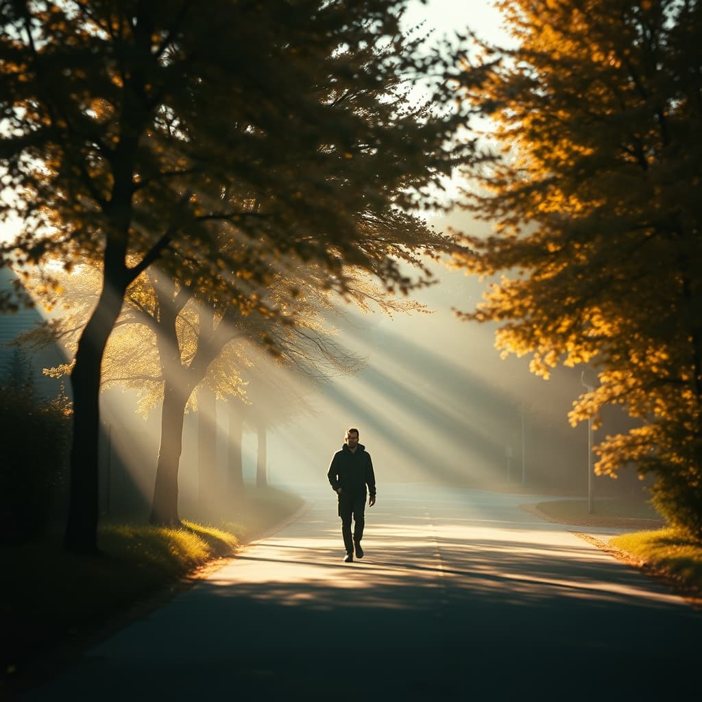 Herfstbos met warme herfstkleuren
