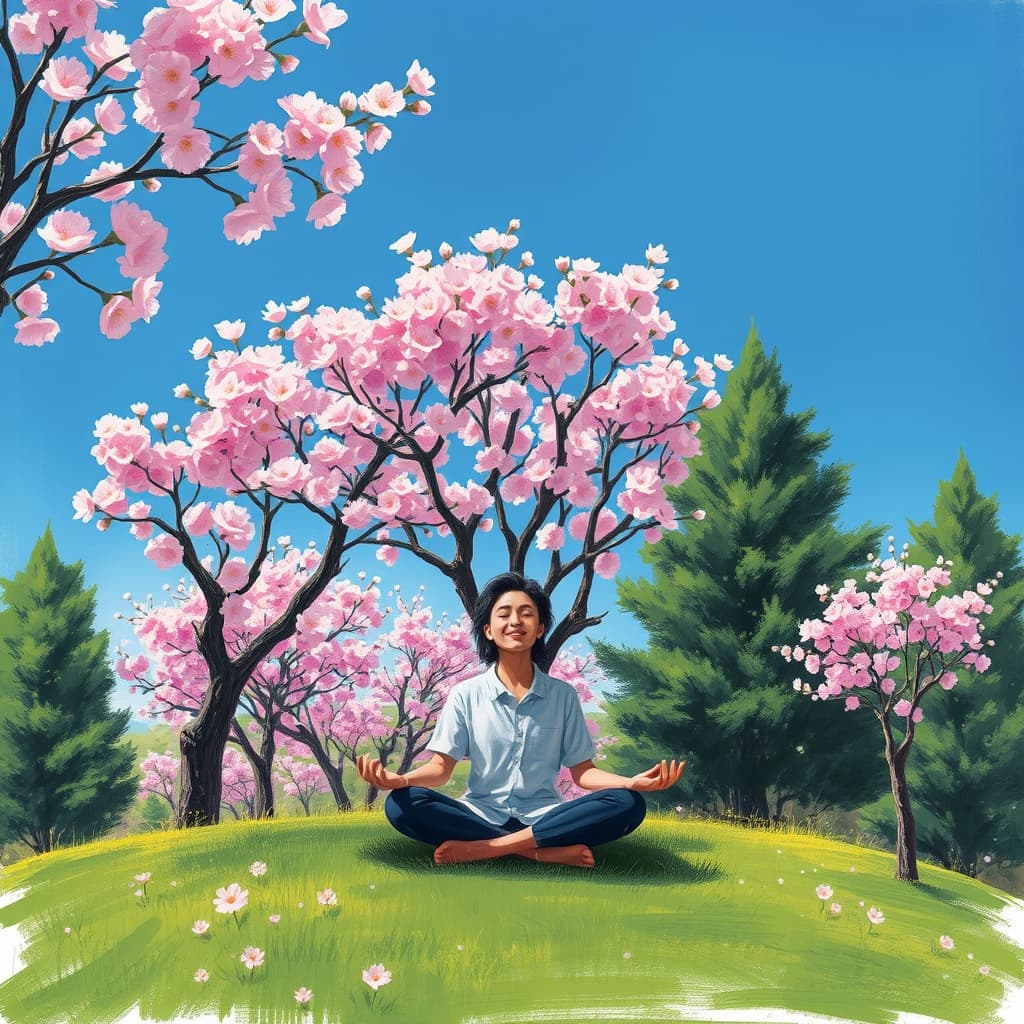 Lenteseizoen stijl met bloemen en groen elementen