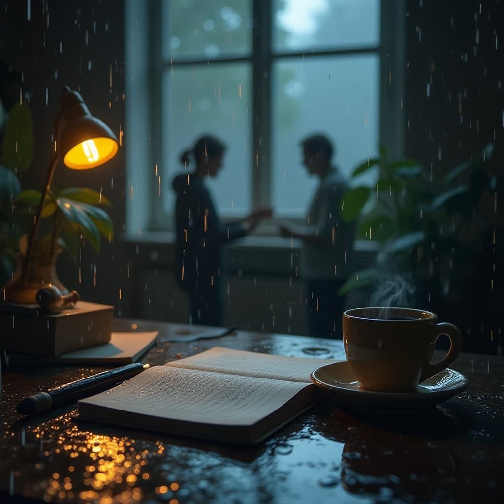 Donkere herfstkleuren met natte elementen