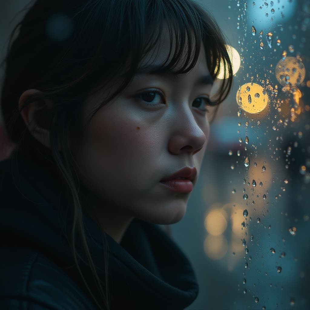 Natte herfstnatuur met donkere sfeer