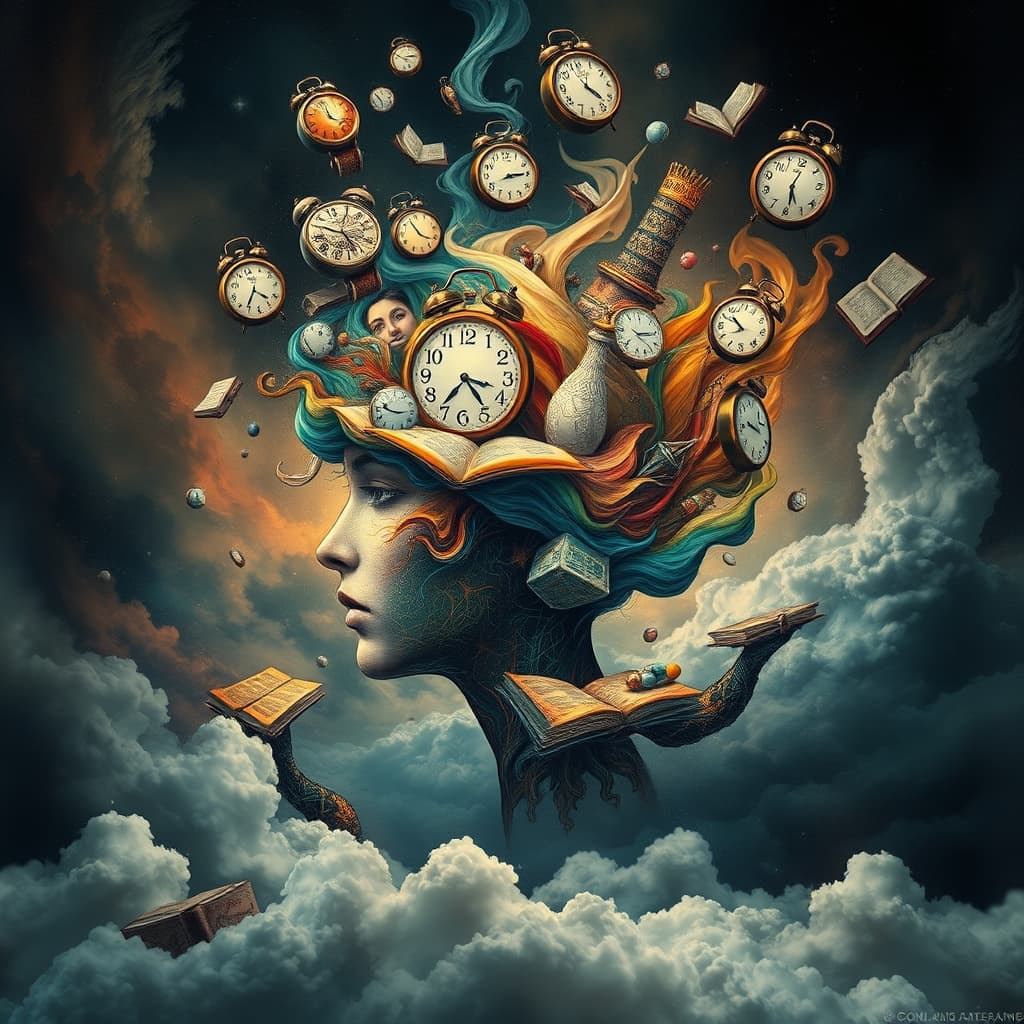 Een droomachtige surrealistische compositie