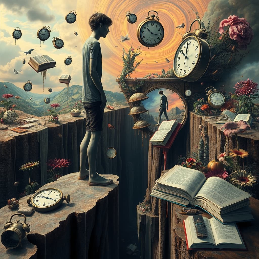 Abstracte surrealistische kunst met levendige kleuren