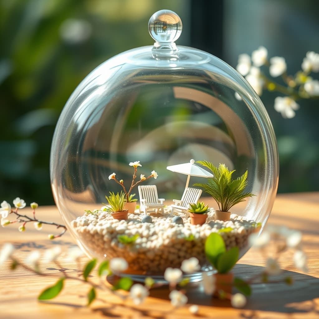 Terrarium stijl met groene lentekleuren