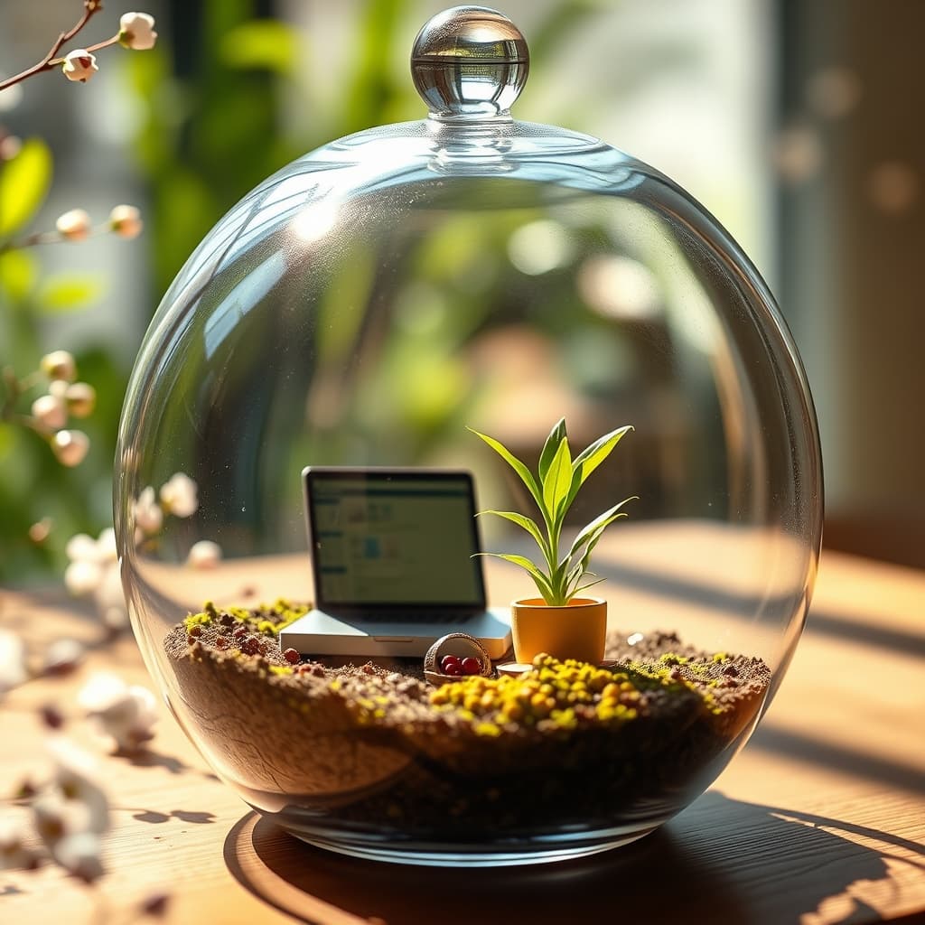 Terrarium stijl met groene compositie