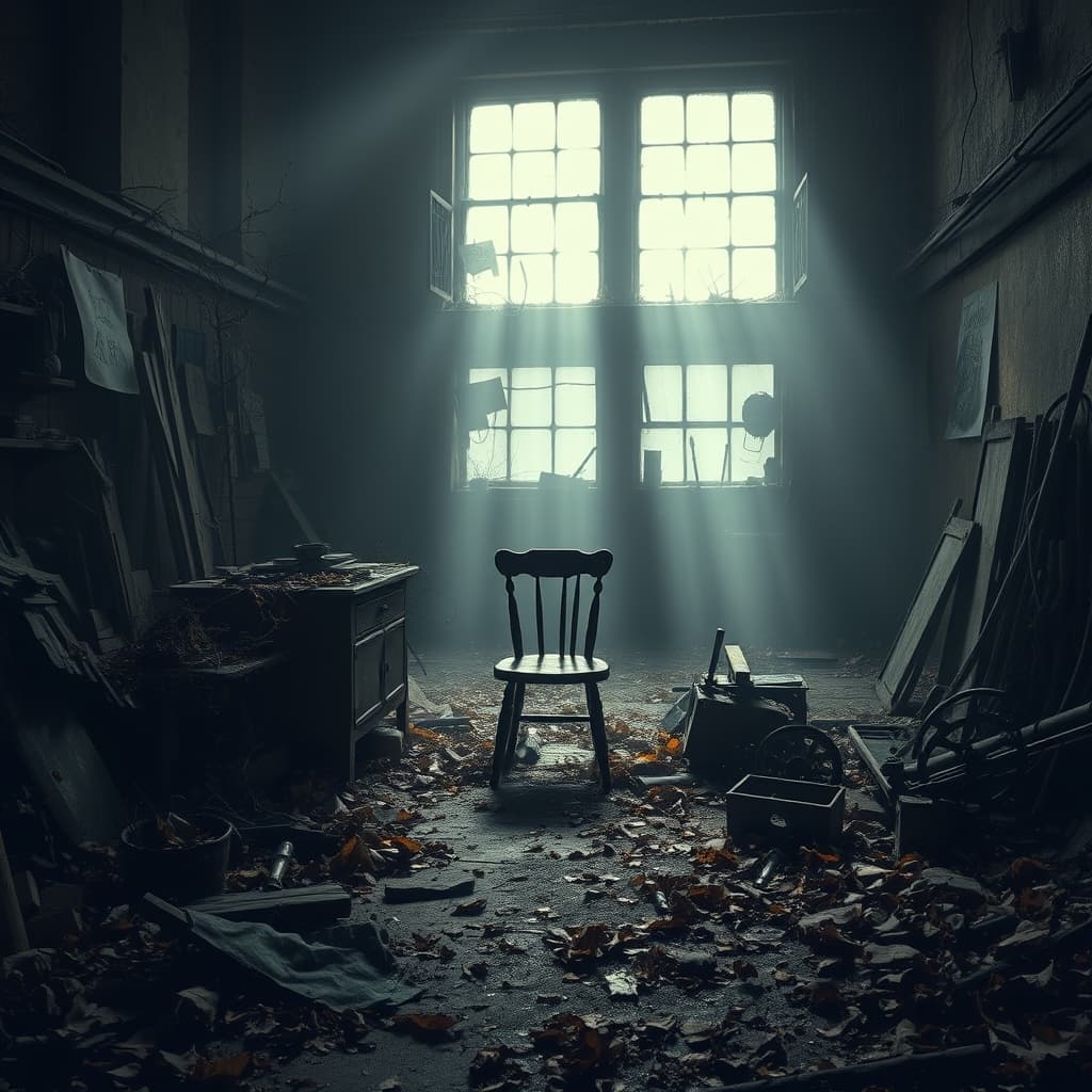 Verlaten herfstnatuur met verval en melancholische sfeer