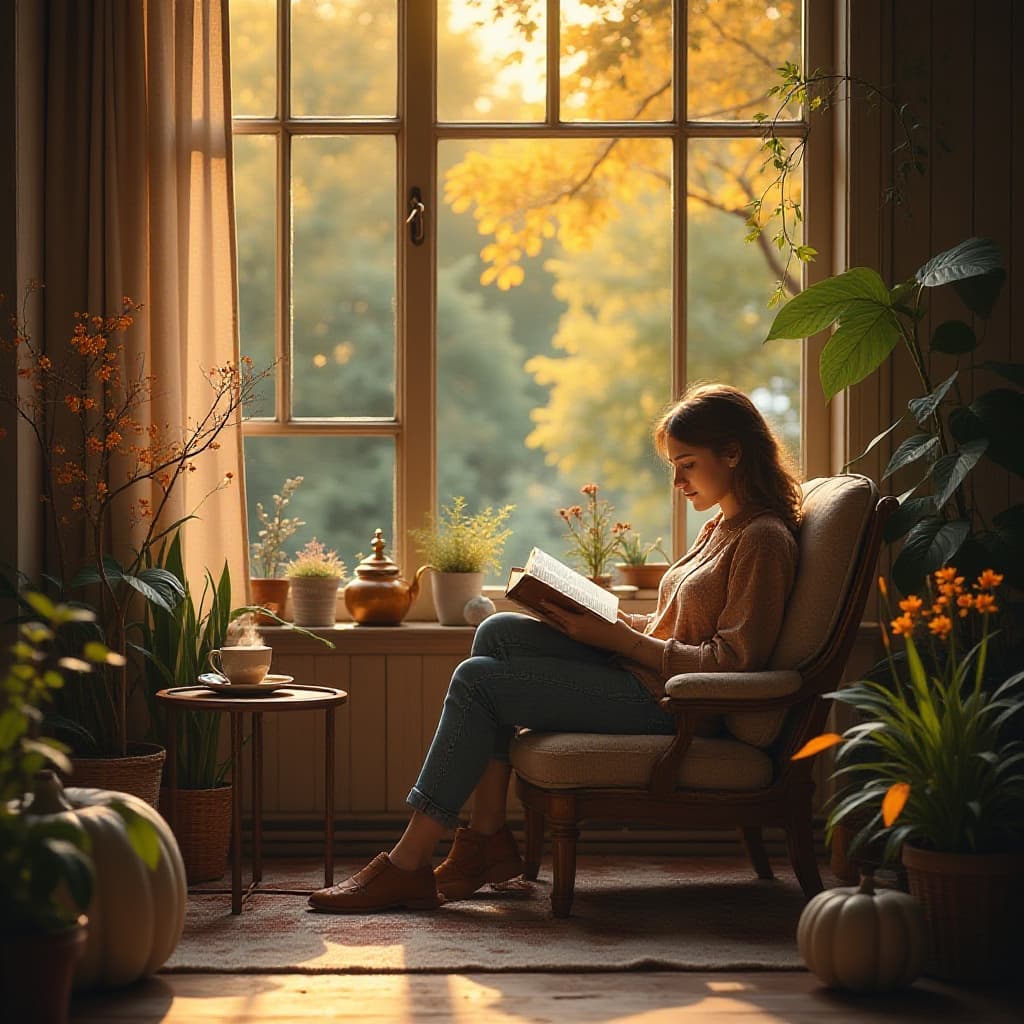 Warme herfstkleuren met gezellige sfeer