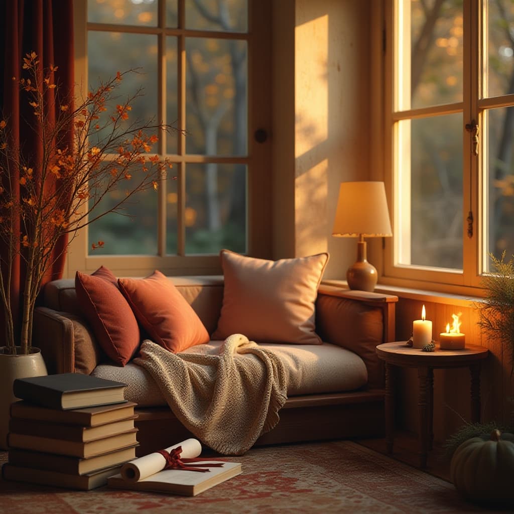 Warme herfstnatuur met gezellige uitstraling