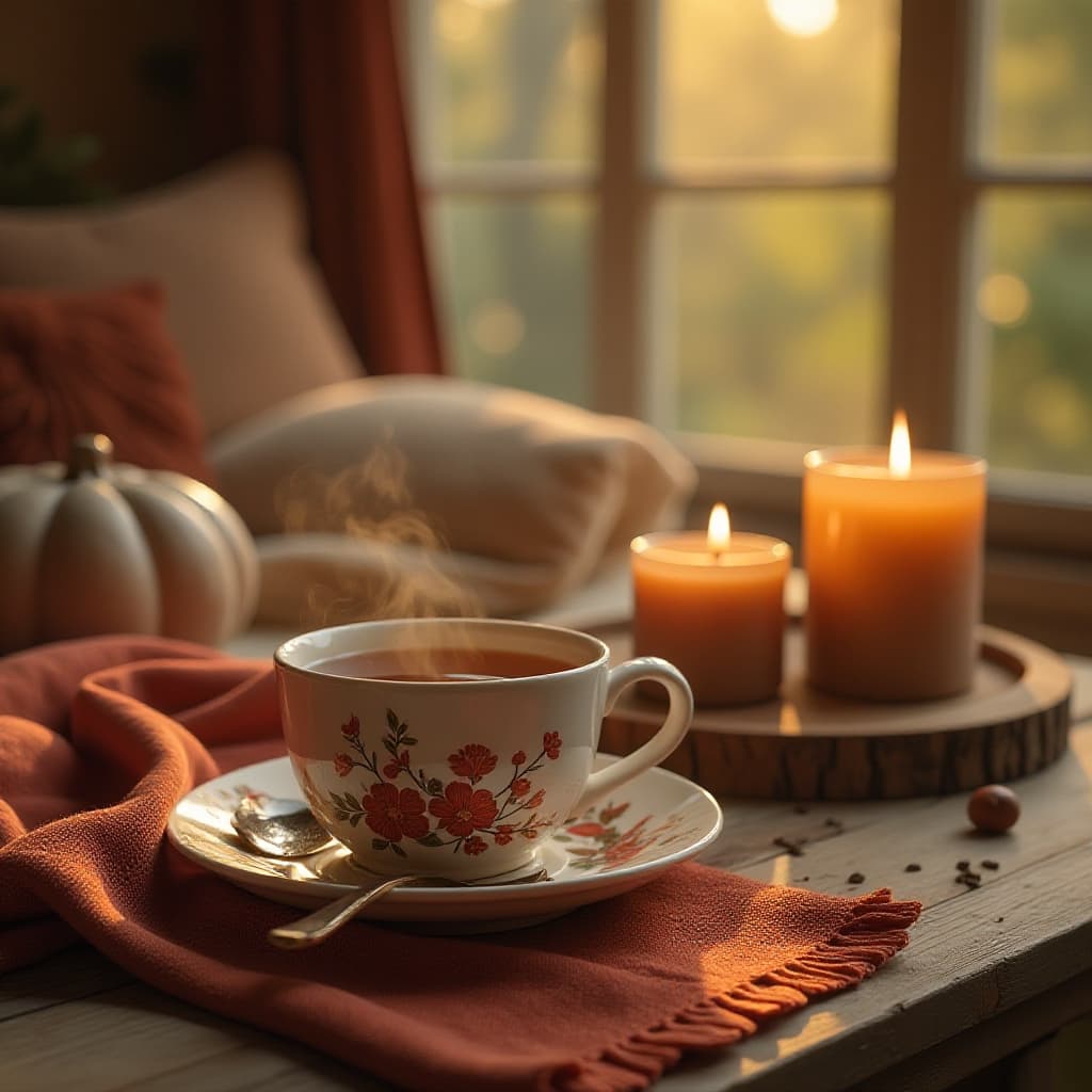 Gezellige herfstkleuren met warme sfeer