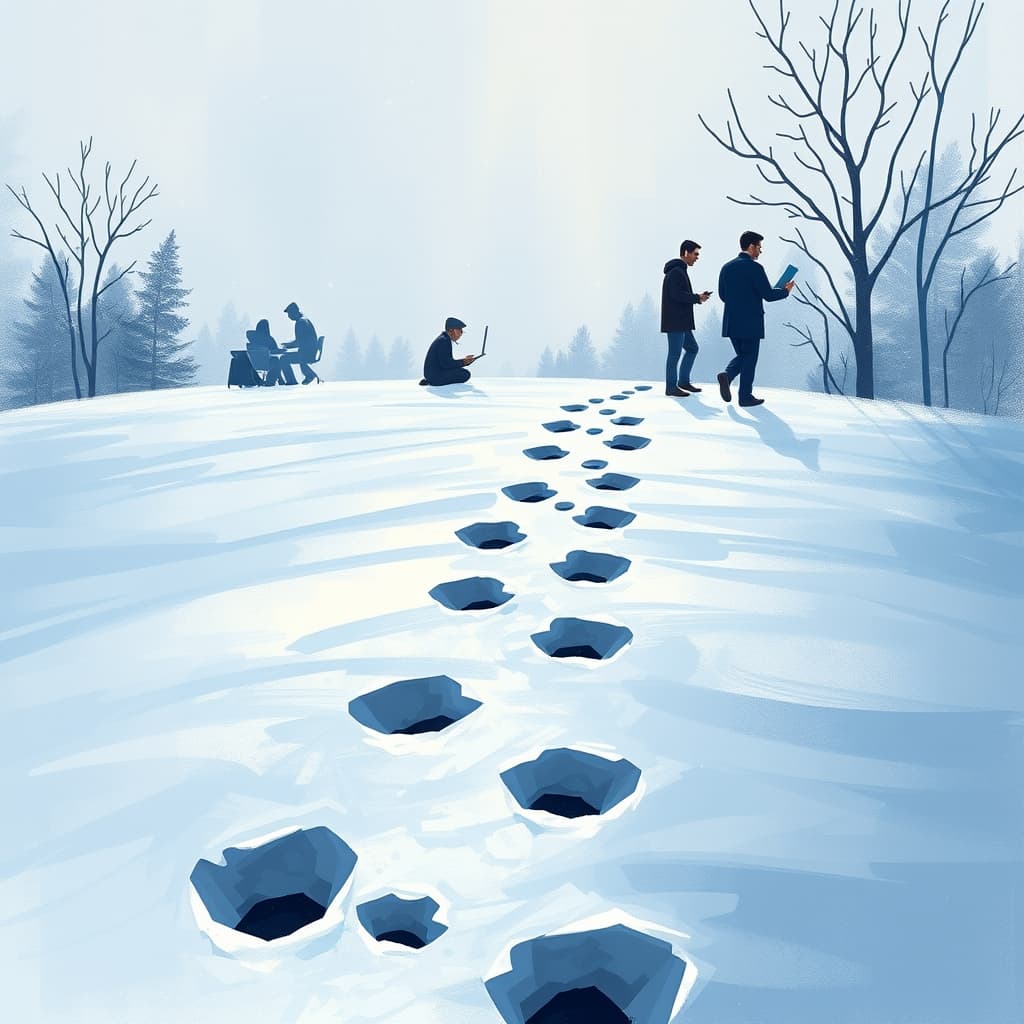 Winterse compositie met sneeuw en ijs in een serene setting