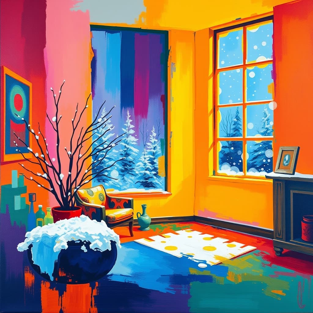 Winter kunst met sneeuw en ijs uitstraling