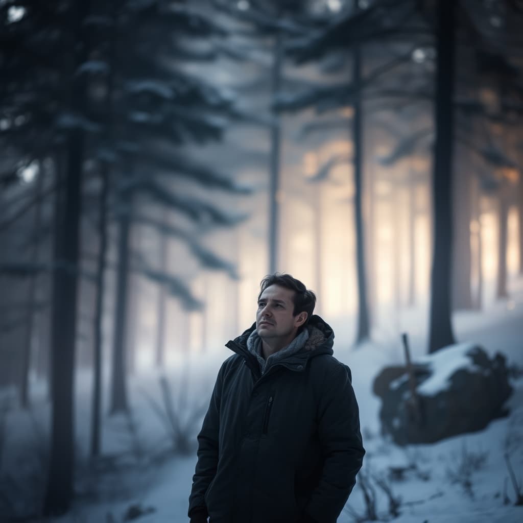 Mysterieuze winter kunst met mystieke sfeer