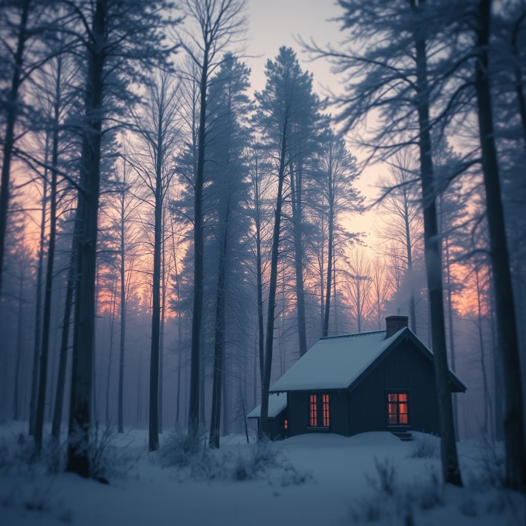 Mysterieuze winter kunst met mystieke uitstraling