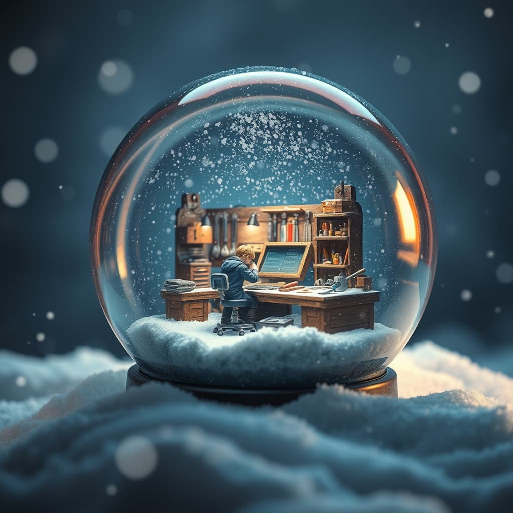 Winters sneeuwbol met magische uitstraling