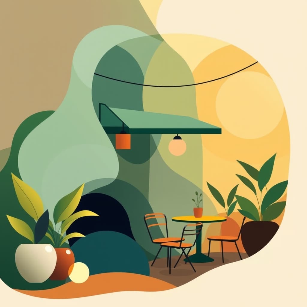 Een zomerse compositie met warme en levendige elementen