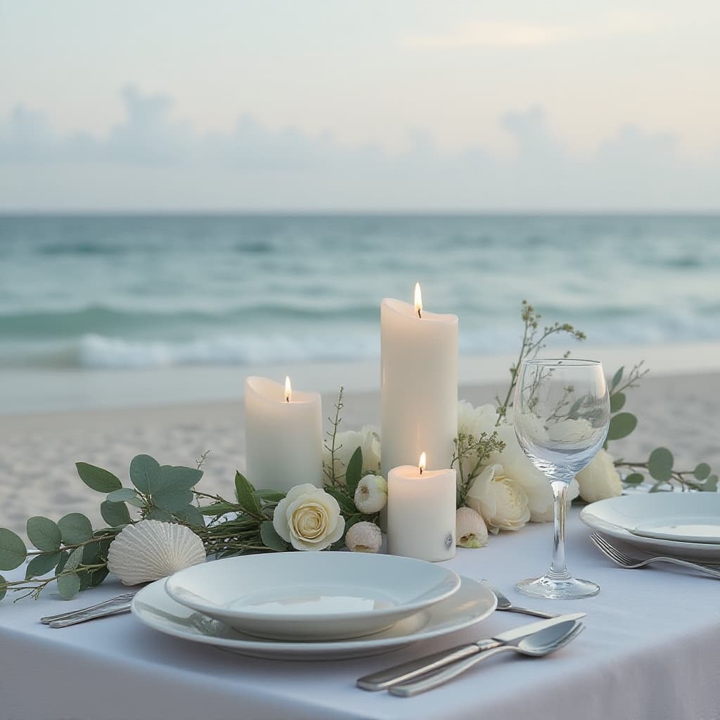 Coastal minimalisme stijl met rustige en elegante compositie