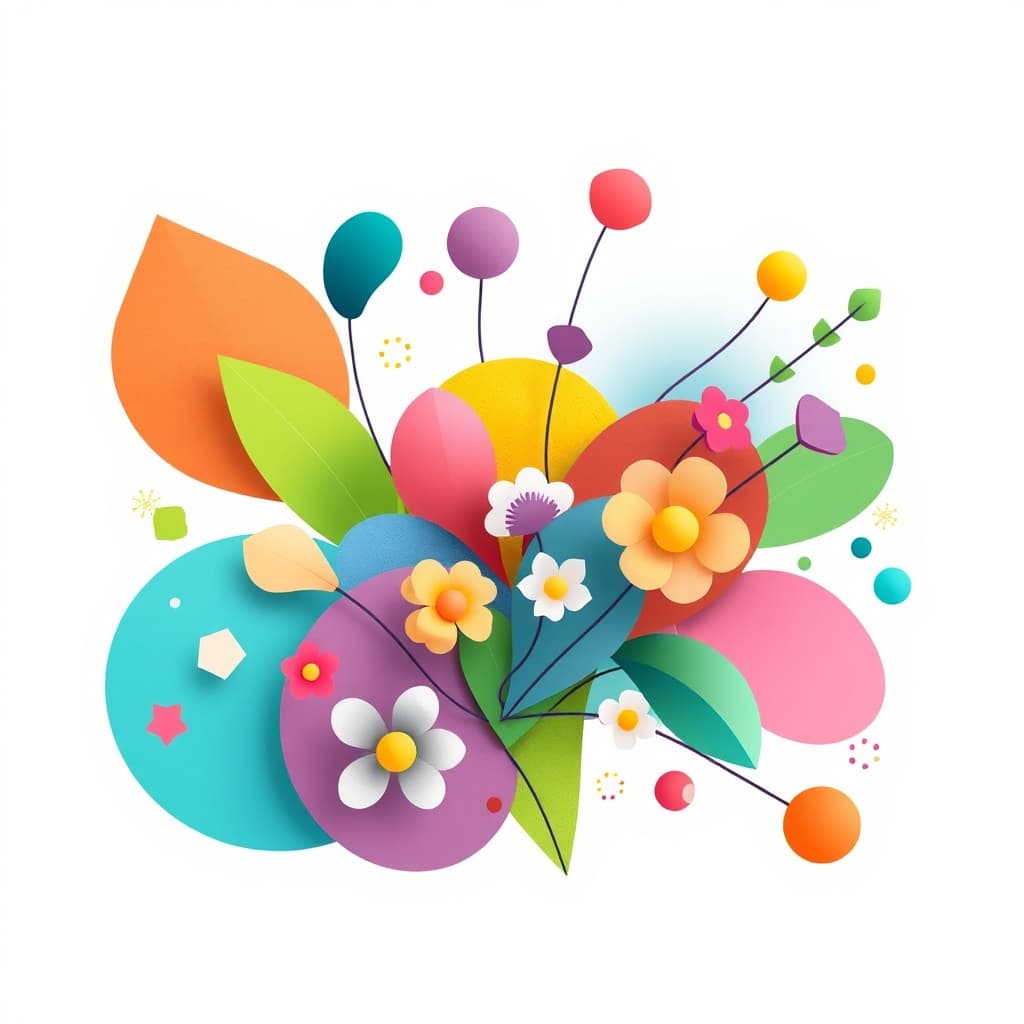 Een lenteseizoen compositie met bloemen en groen