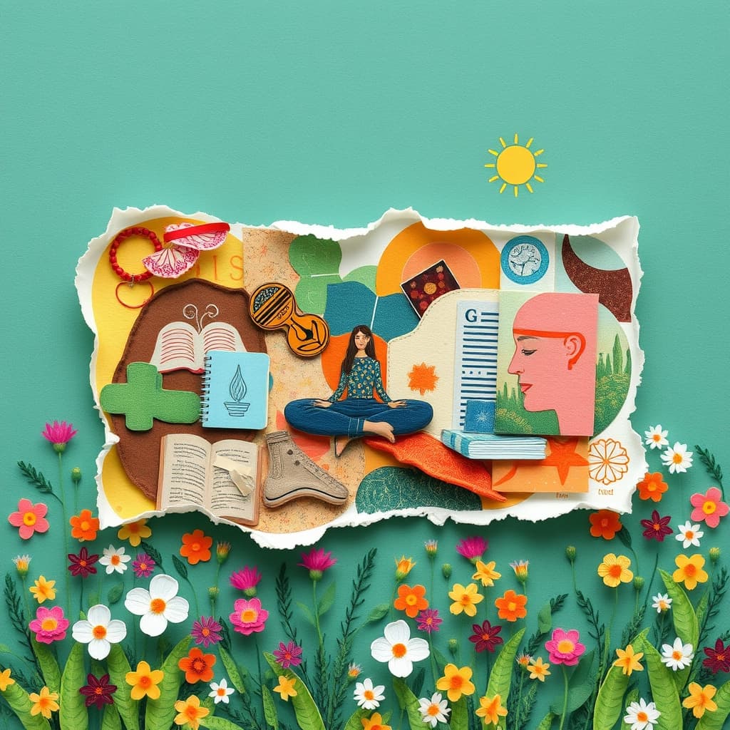 Lenteseizoen stijl met bloemen en groen elementen