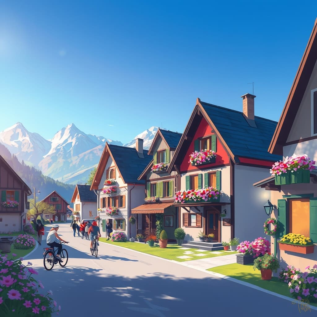 Lente kunst met bloemen en groen elementen