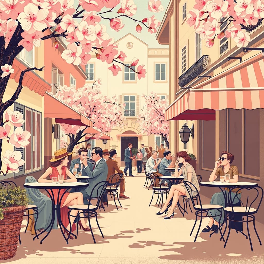 Lenteseizoen stijl met bloemen en groen compositie