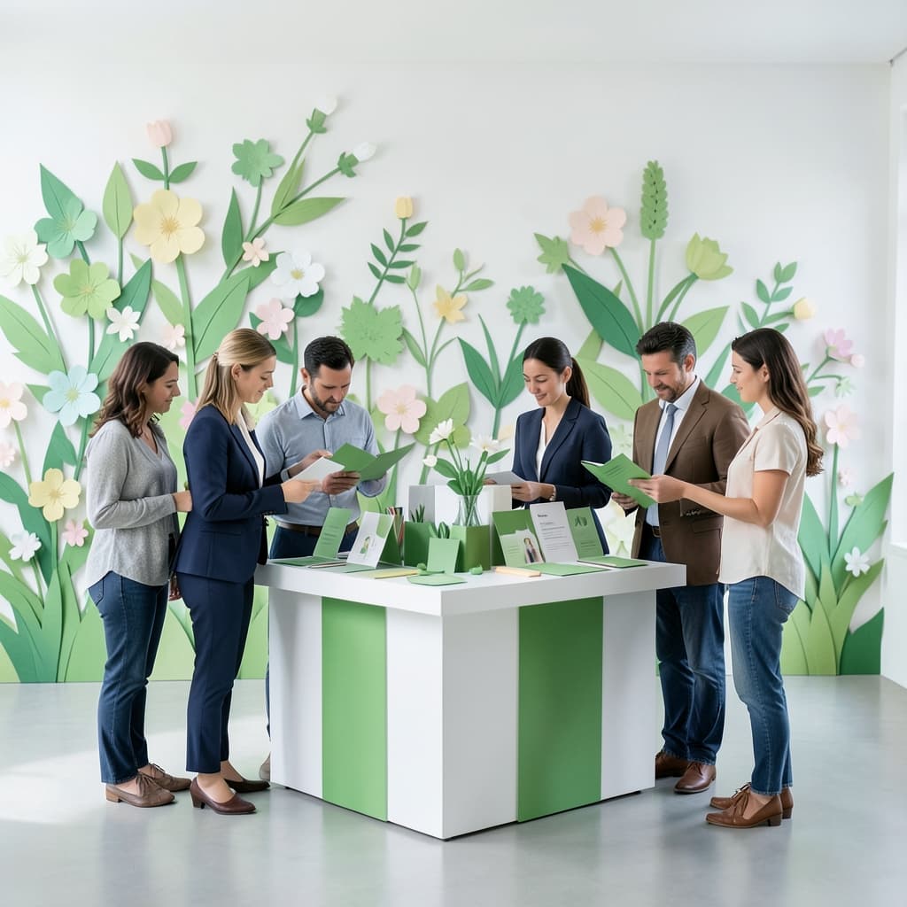 Gemaakt met de lente stijl Papieren Bloei 2026, een merkcampagne met papieren bloemen en botanische lagen.