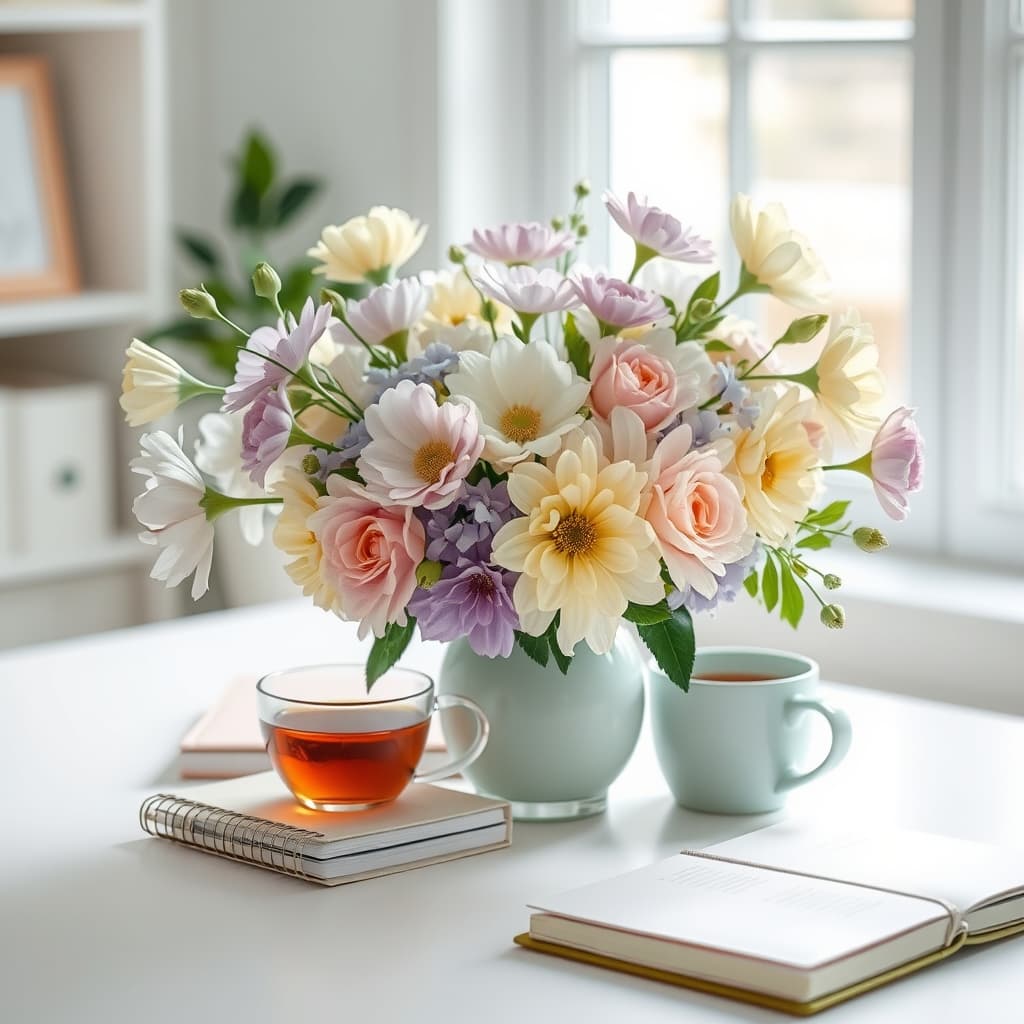 Pastel stijl met zachte compositie