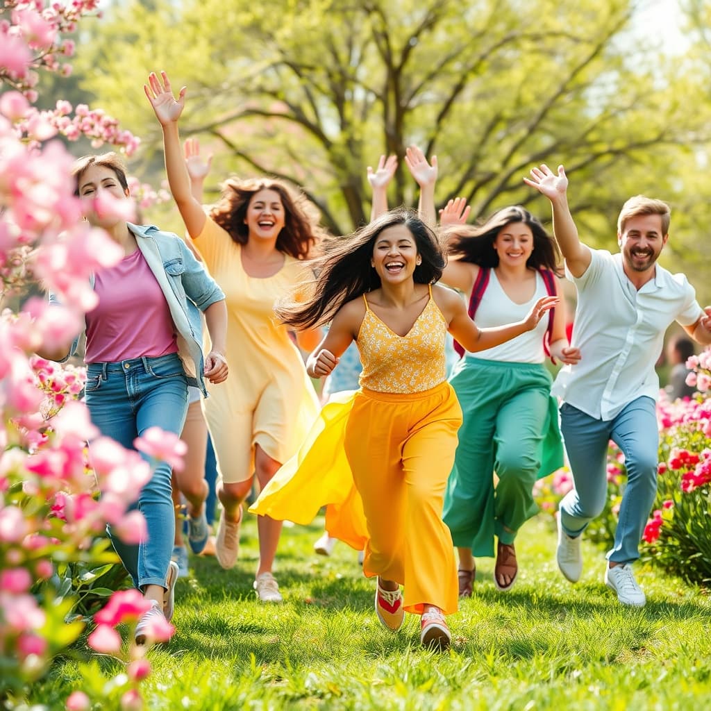 Spring-levend stijl met energieke elementen