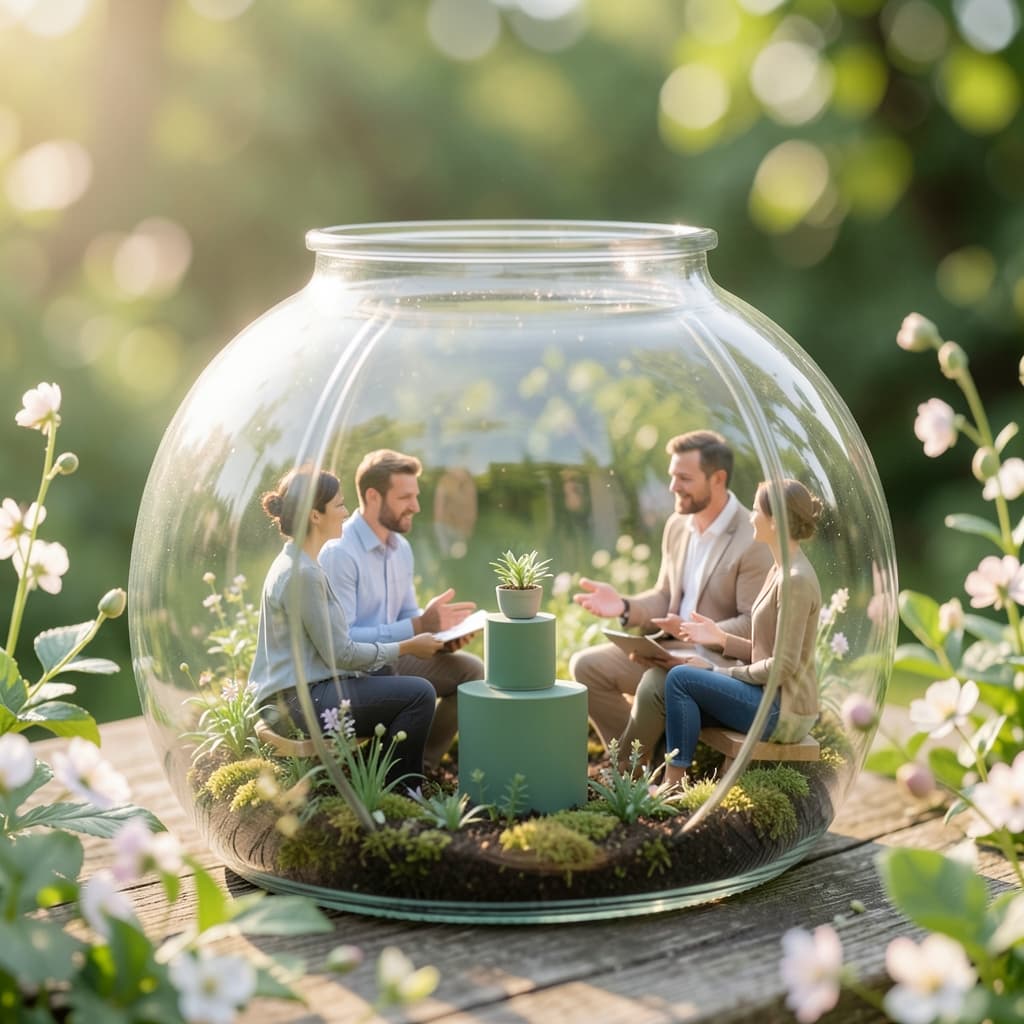 Gemaakt met de lente stijl Terrarium 2026, een merkcampagne in een botanische miniatuurwereld.