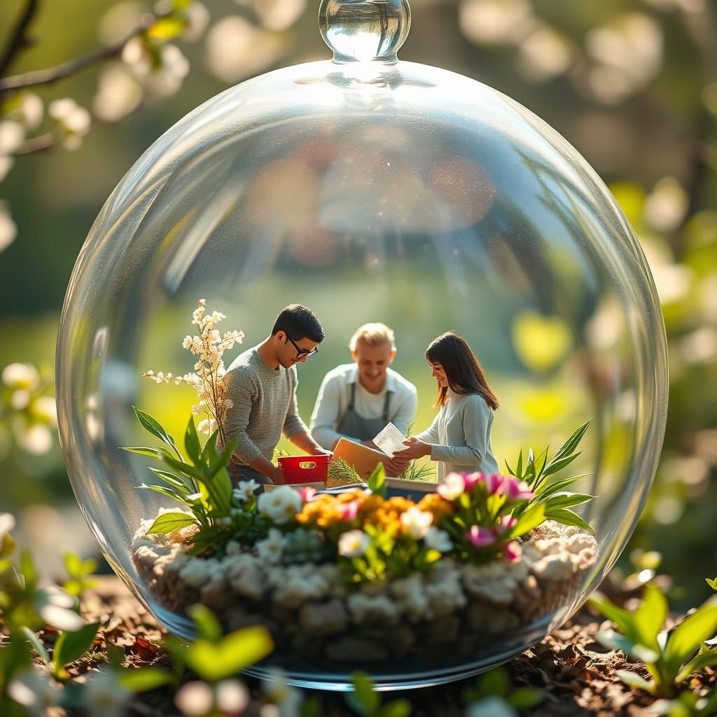 Terrarium stijl met groene elementen