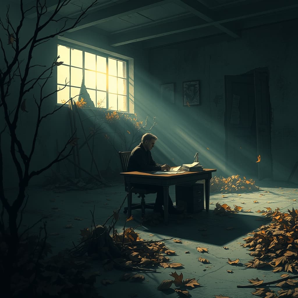 Vervallen herfstnatuur met verlaten sfeer