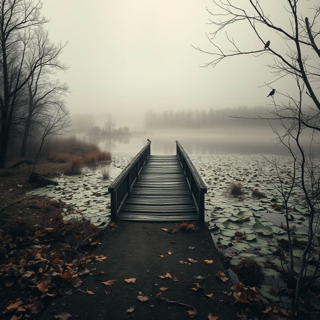 Vervallen herfstlandschap met verlaten kleuren