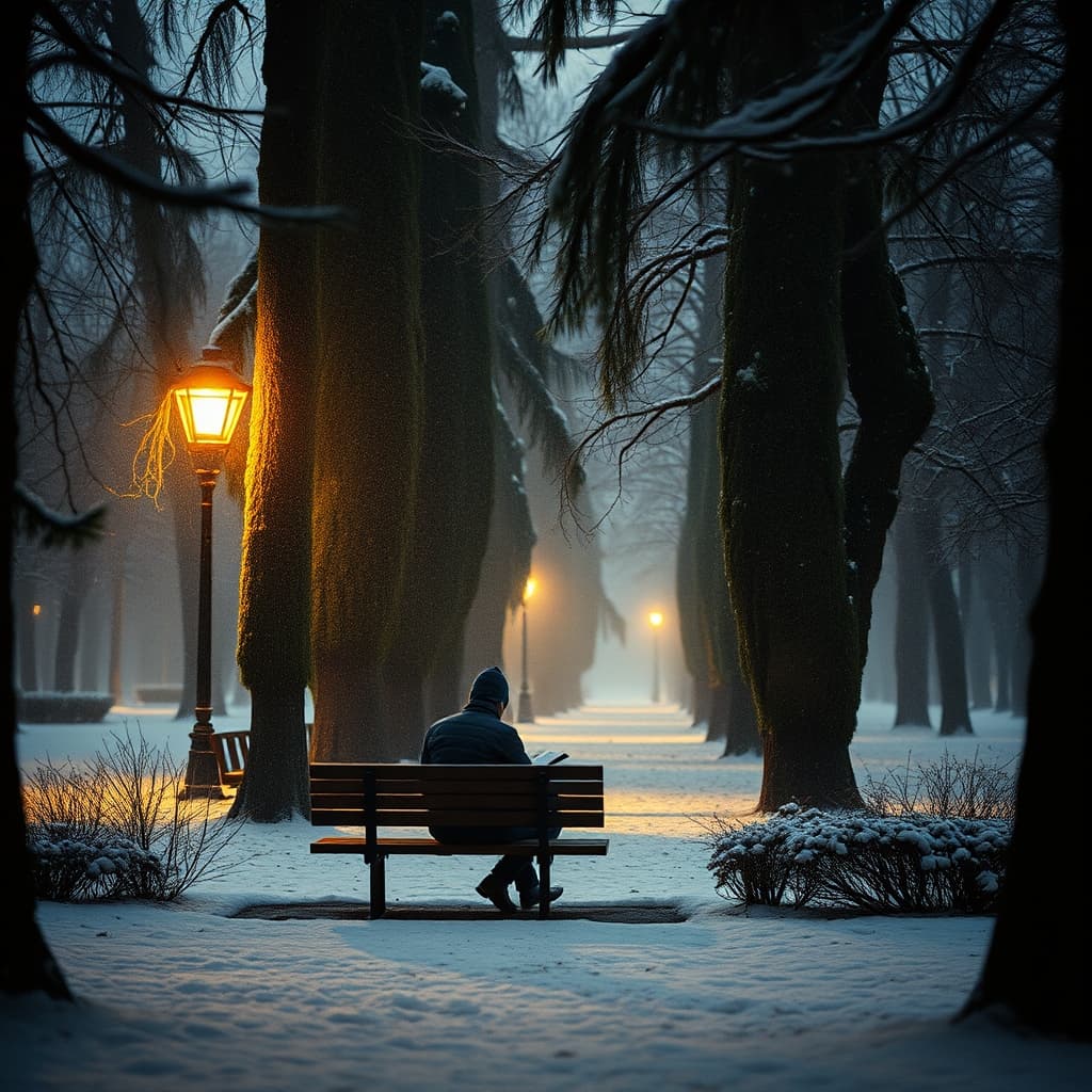 Winterbos met sneeuw en ijs