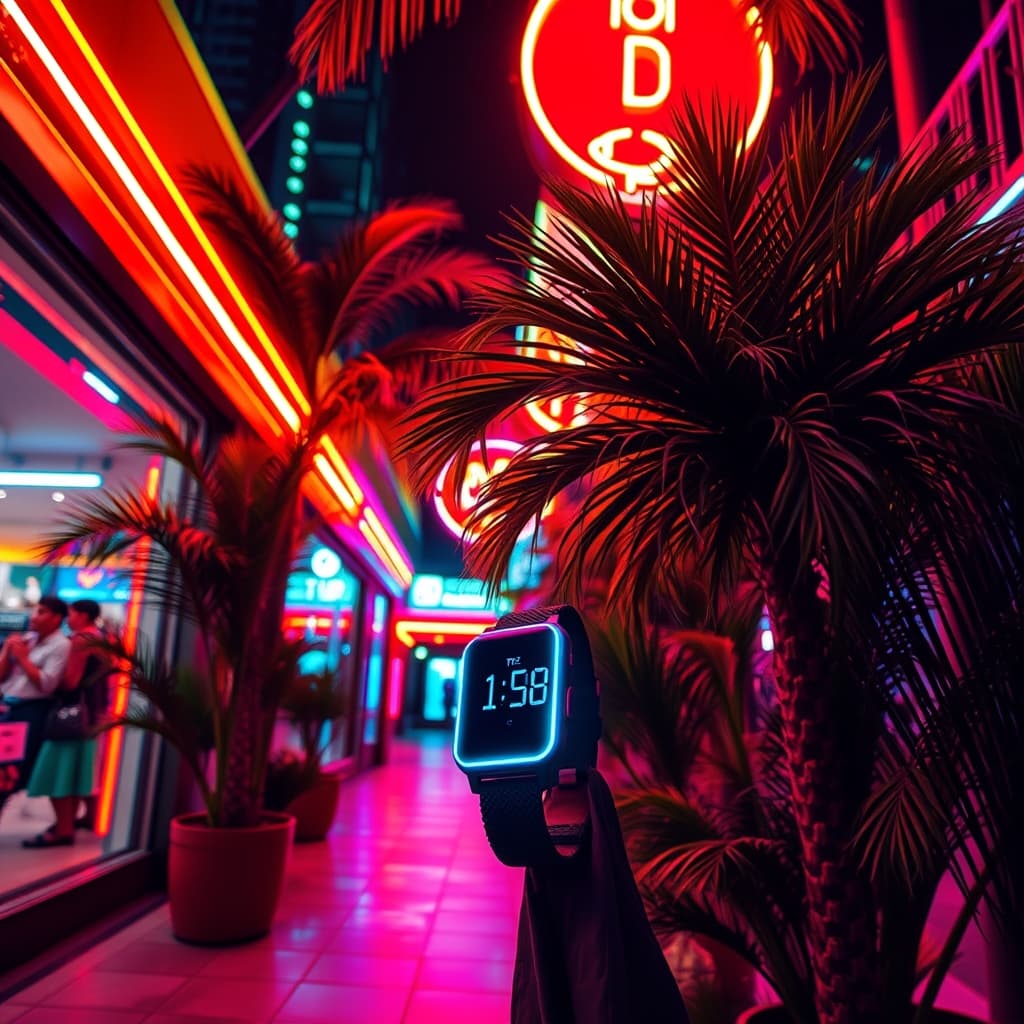 Neon kunst met levendige en opvallende elementen