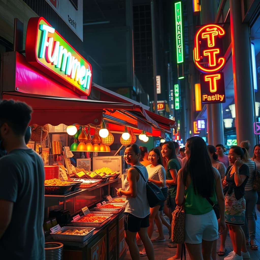 Neon stijl met levendige en opvallende compositie