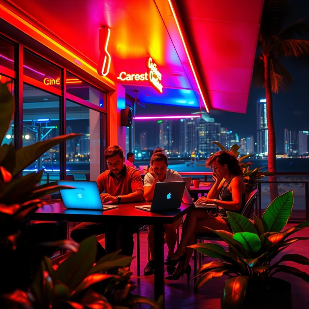 Neon kunst met levendige en opvallende uitstraling