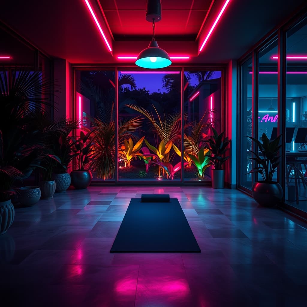 Neon stijl met levendige en opvallende elementen