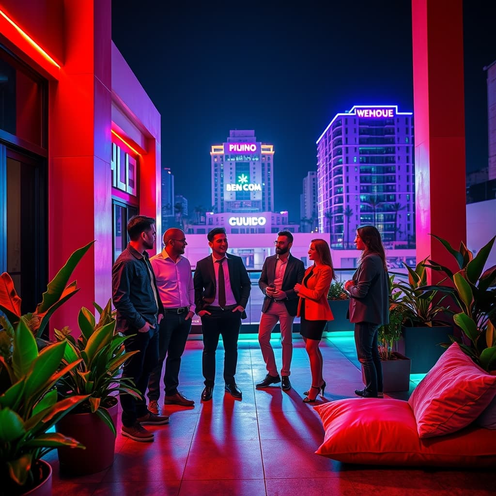 Neon stijl met levendige en opvallende uitstraling