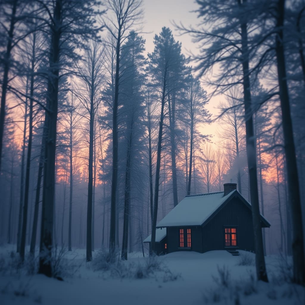 Mysterieuze winter kunst met mystieke uitstraling