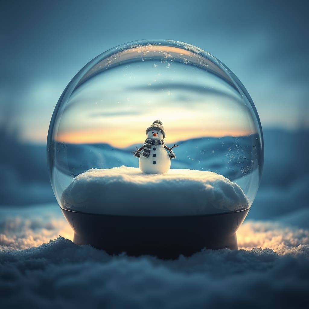 Sneeuwbol winter kunst met magische uitstraling