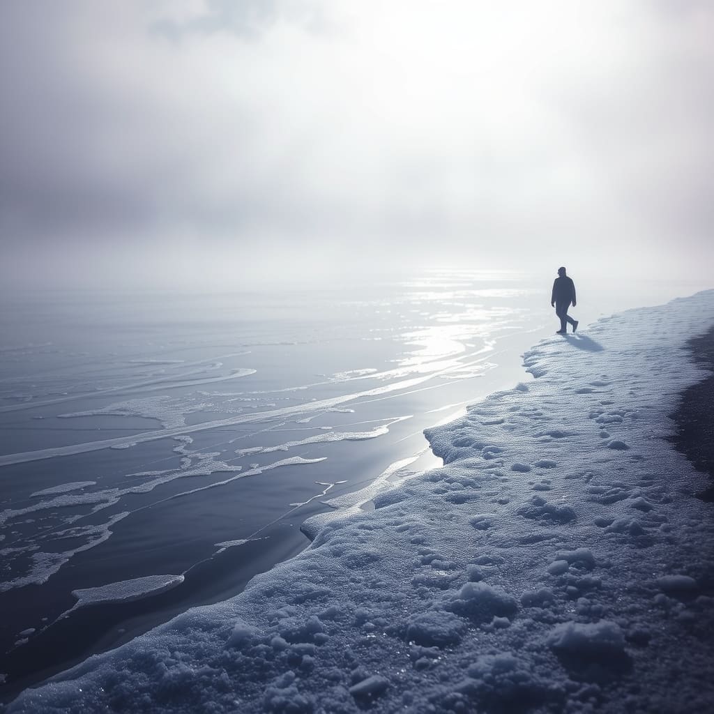 Mysterieuze winter kunst met mystieke compositie