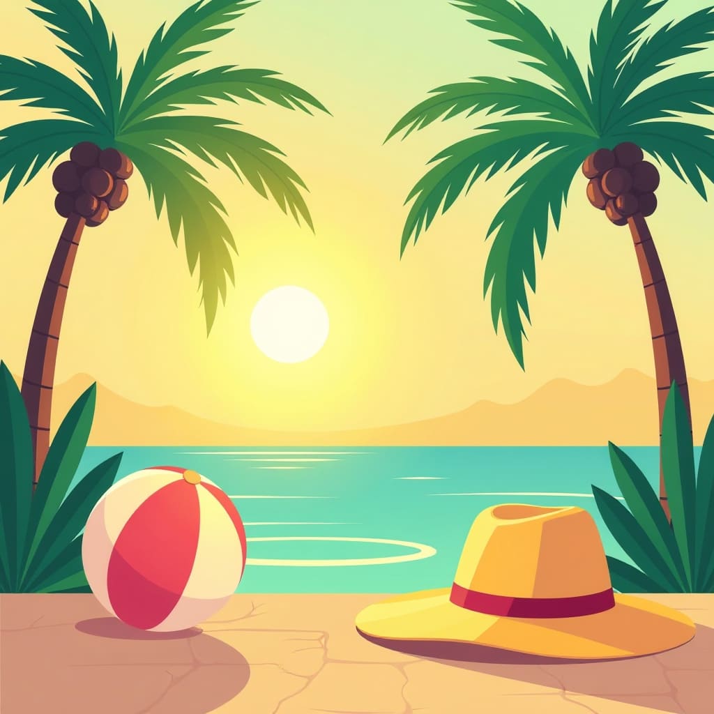 Zomerse stijl met warme en levendige compositie
