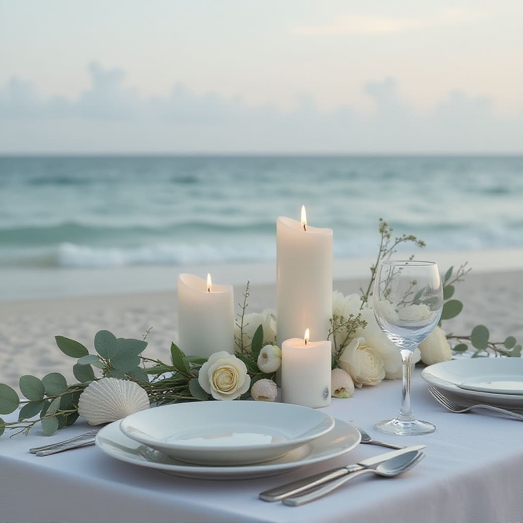 Coastal minimalisme stijl met rustige en elegante compositie